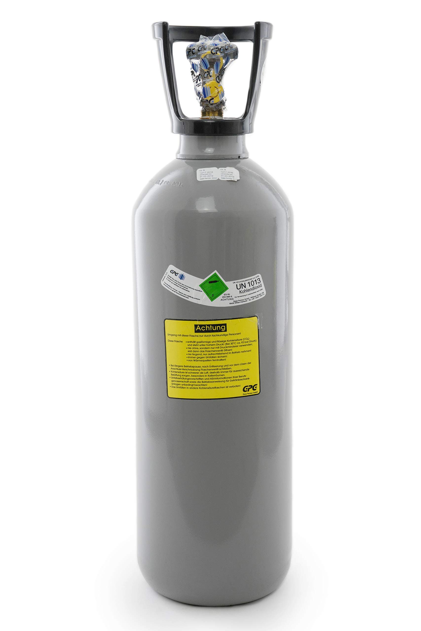 CO2 Flasche, gefüllt mit Kohlendioxid E290, lebensmittelgeeignet (10 kg Getränke Kohlensäure (kurz))