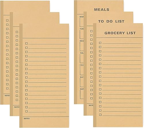 Miniatura 8 de Paquete de 4 blocs de notas magnéticos para refrigerador, 50 páginaslista de comestibles, almohadilla magnética de diseño para lista de comestibles