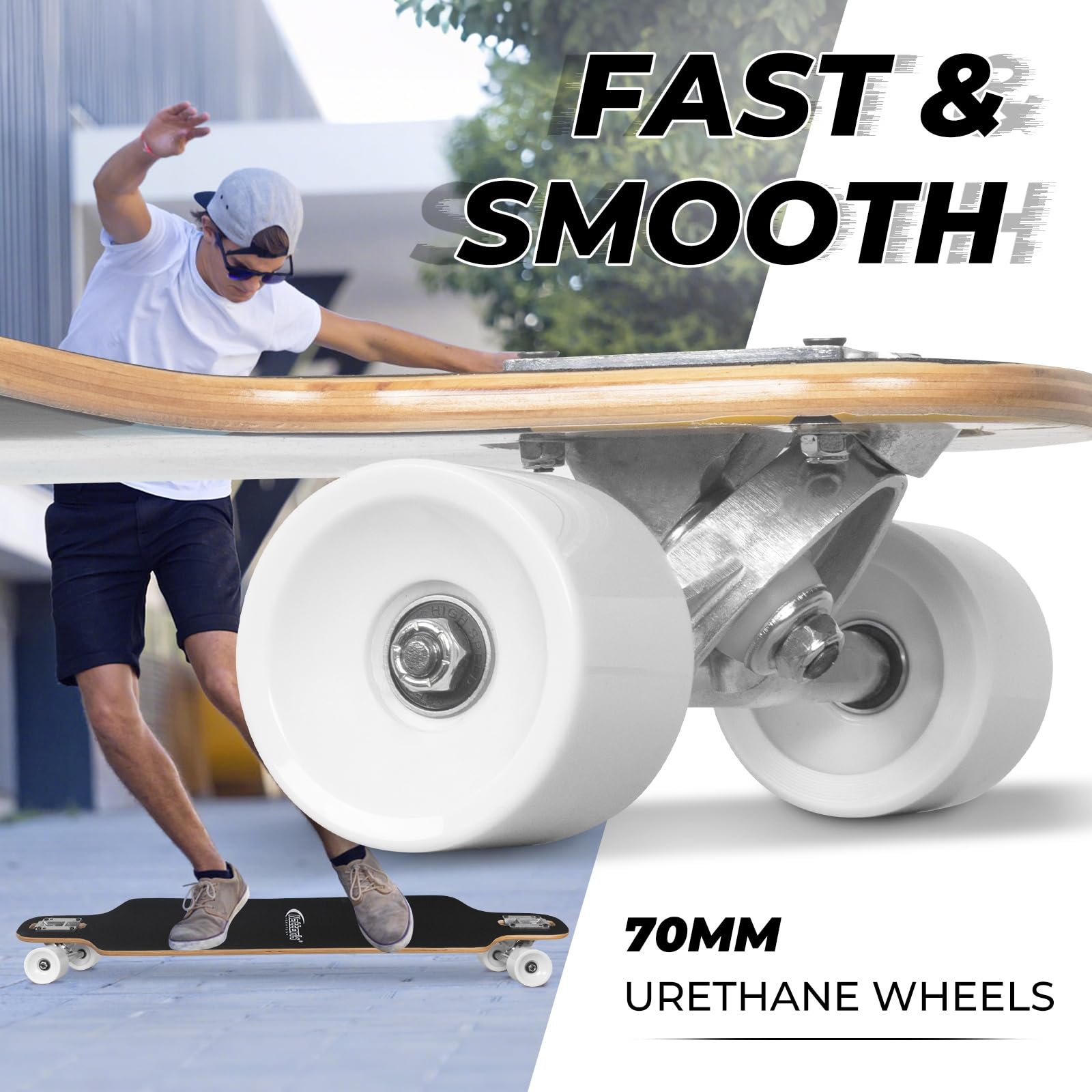 Nattork Skateboards 31 Zoll Komplett Skateboard für Anfänger, 9 Schichten Kanadisches Ahornholz mit ABEC 7 Kugellager, Deck-Skateboard für Kinder Jugendliche Erwachsene