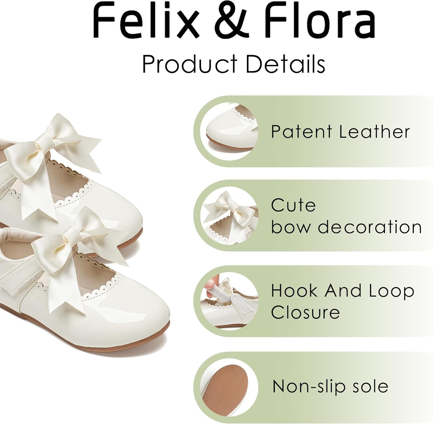 Felix & Flora Toddler Flower Girl Dress Shoes - Baby Girl Ballet Mary Jane Flats for Party School Wedding - Image 5