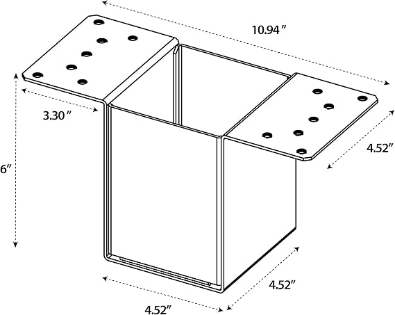 Mail Boss 6 Inch Mailbox Post Height Extension | Raises mailbox to USPS curb height, fixes posts set too low, universal hole pattern fits wood posts and other brands.
