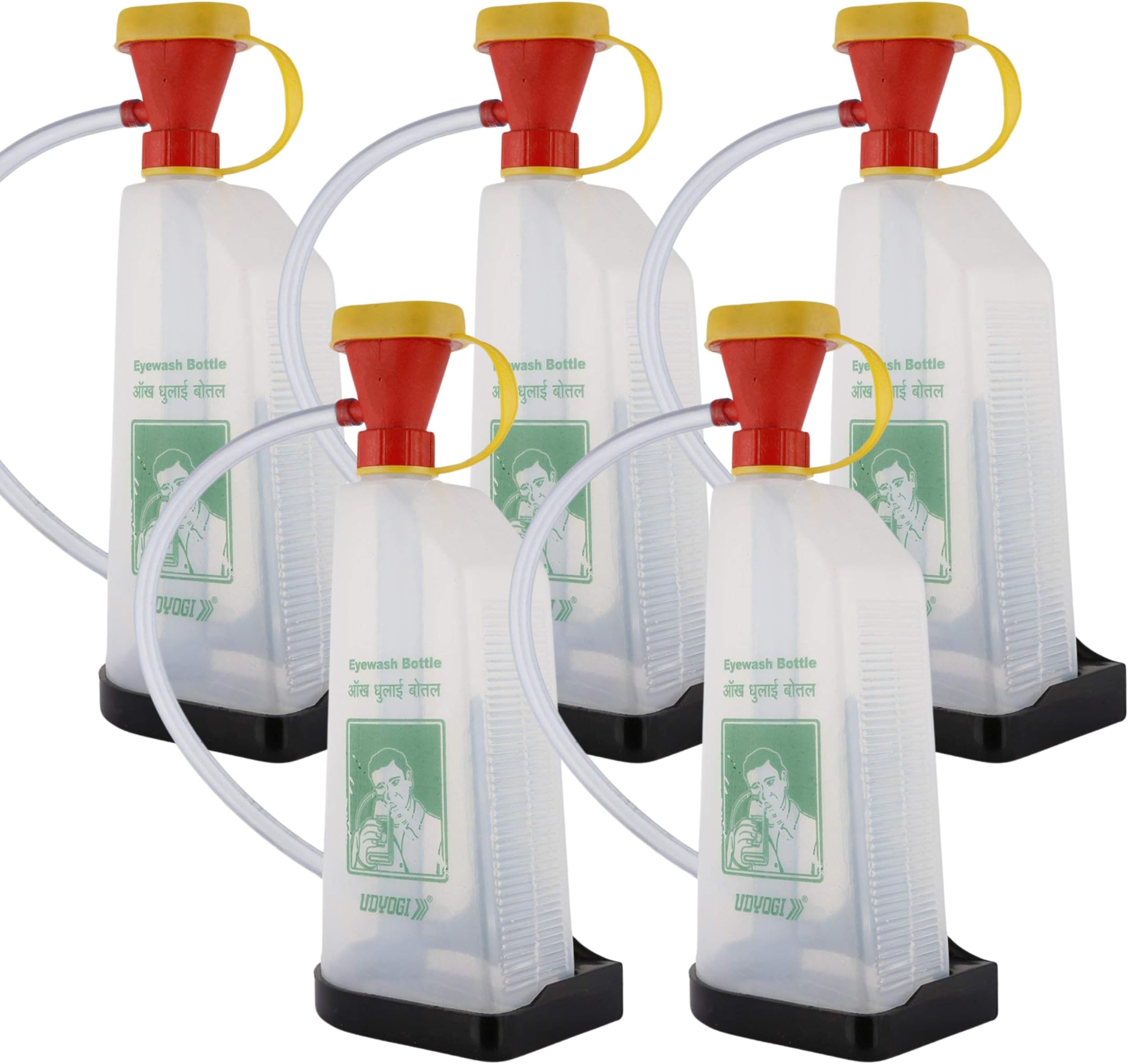 Elysian Combo Pack Emergency Eye Wash Bottle - Standard Size for Quick Relief – Pack of 5Pc | Emergency PVC Pump Type Portable Eye wash Solution for Industrial and Personal Use