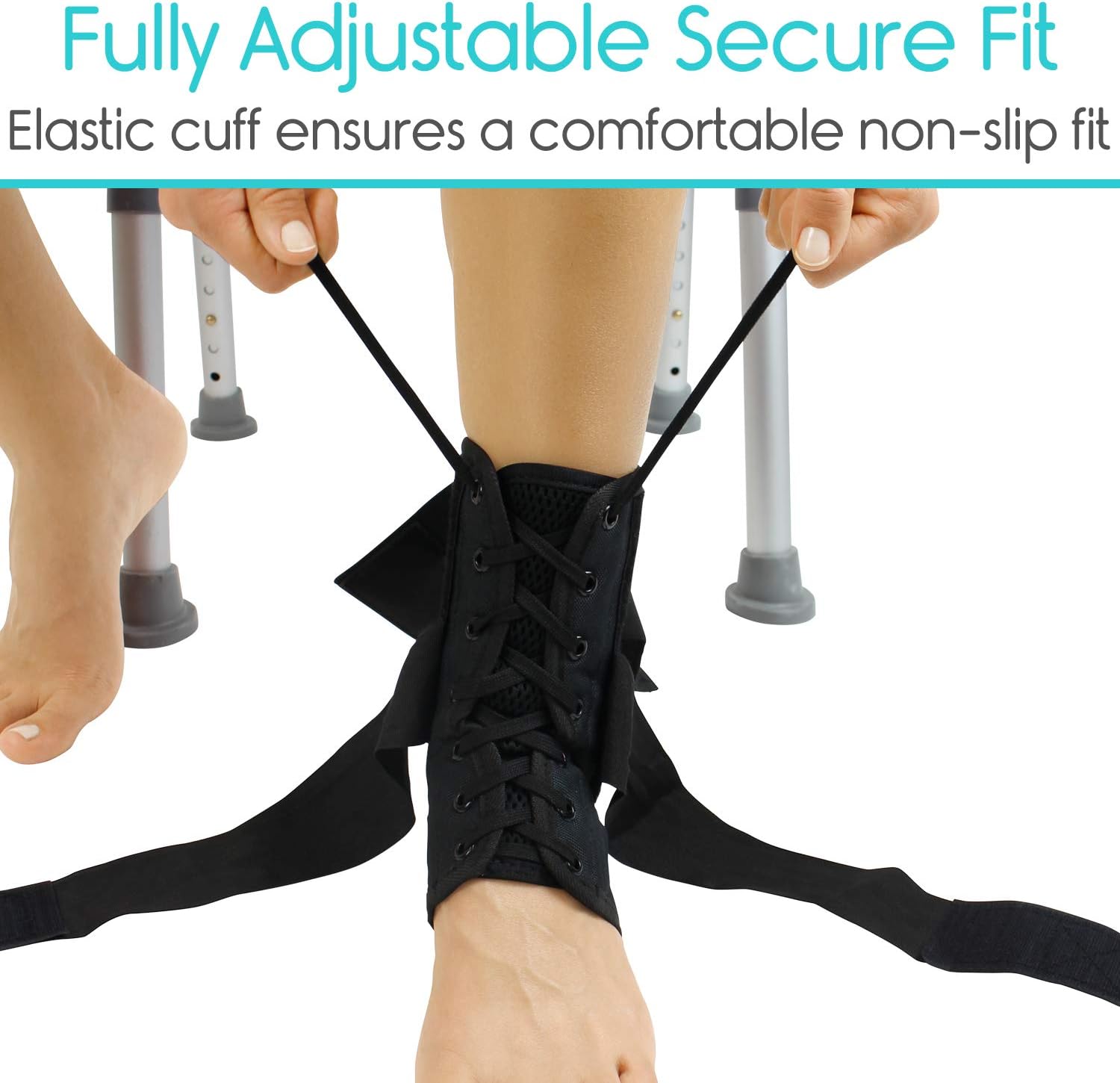 TOP оƒƒERS Vive Lace Up Ankle Brace - Men, Women Foot Support Stabilizer Compression Sleeve - Sprained Adjustable Leg Splint - Sprain Rolled Immobilizer Wrap Guard for Running, Volleyball, Basketball, Soccer (M) Lіmіtеd Stосk Vive Lace Up Ankle Brace - Men, Women Foot Support Stabilizer Compression Sleeve - Sprained Adjustable Leg Splint - Sprain Rolled Immobilizer Wrap Guard for Running, Volleyball, Basketball, Soccer (M)