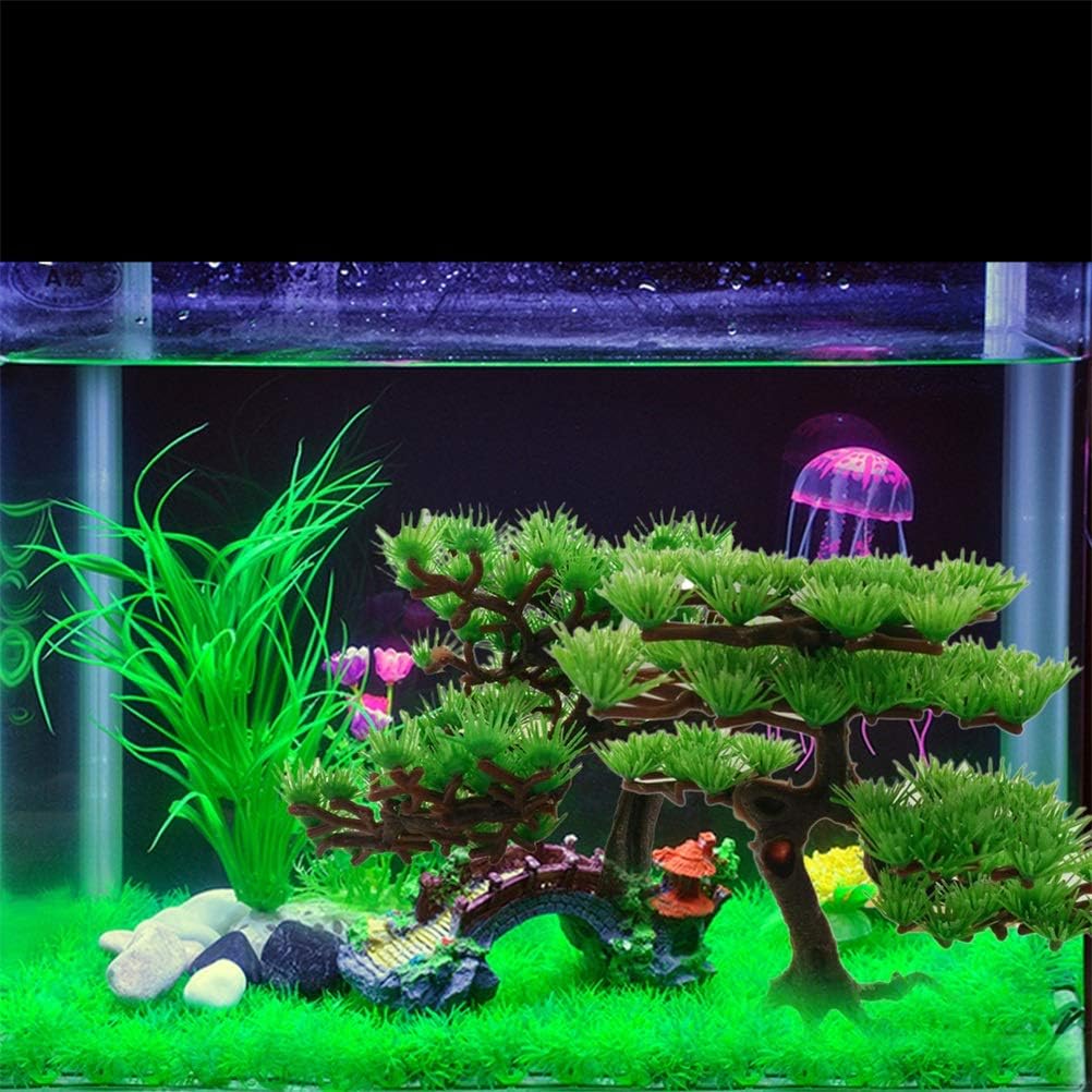 Aquarium Decoration Plastic Water Plants Pine Tree Bonsai Fish Tank Aquarium Water Plants Landscaping Aquarium Accessories