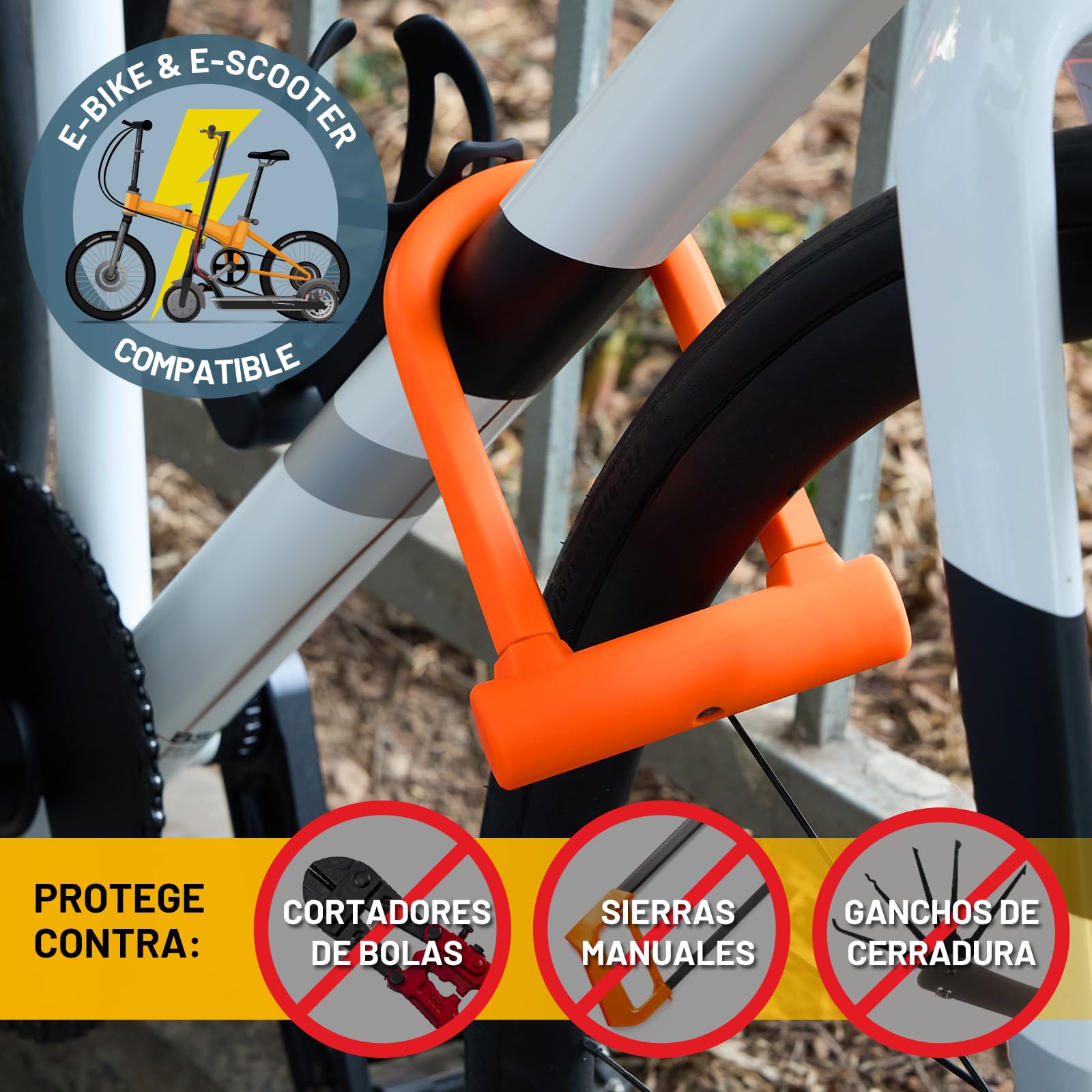 SIGTUNA Candado para bicicleta – Candado en U resistente de 17 mm, 3 llaves de alta seguridad para bicicleta de carretera, bicicleta eléctrica, bicicleta plegable, bicicleta de montaña