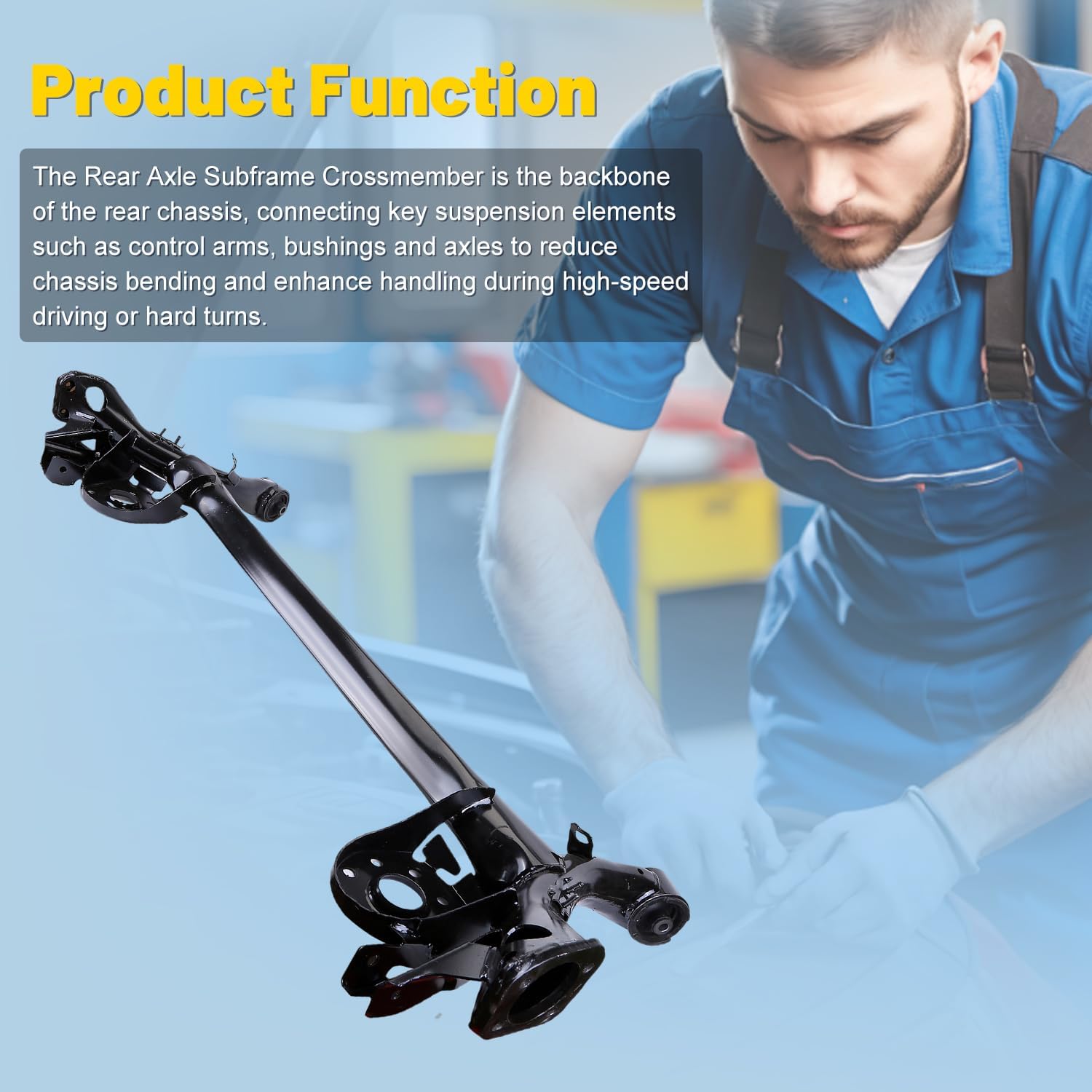 Rear Subframe Crossmember Compatible for Toyota Prius C 2012-2018,for Y-aris 2005-2016,for Scion XD 2007-2014 Axle Beam Rear Suspension Crossmember 4211052331 4211052332 4211052260 4211052261