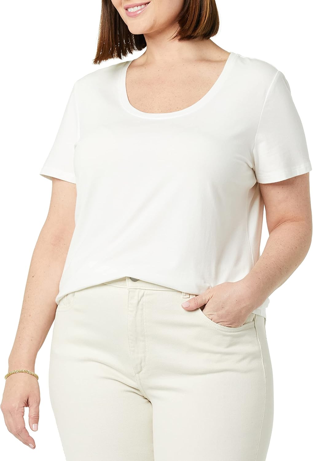 Amazon Essentials womens Regular-Fit Short-Sleeve Scoop Neck T-Shirt (Available in Plus Size) - Image 2