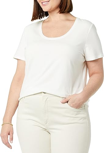 Miniatura 2 de Tienda Essentials Camiseta de manga corta con cuello redondo para mujer (disponible en tallas grandes), paquete de 2