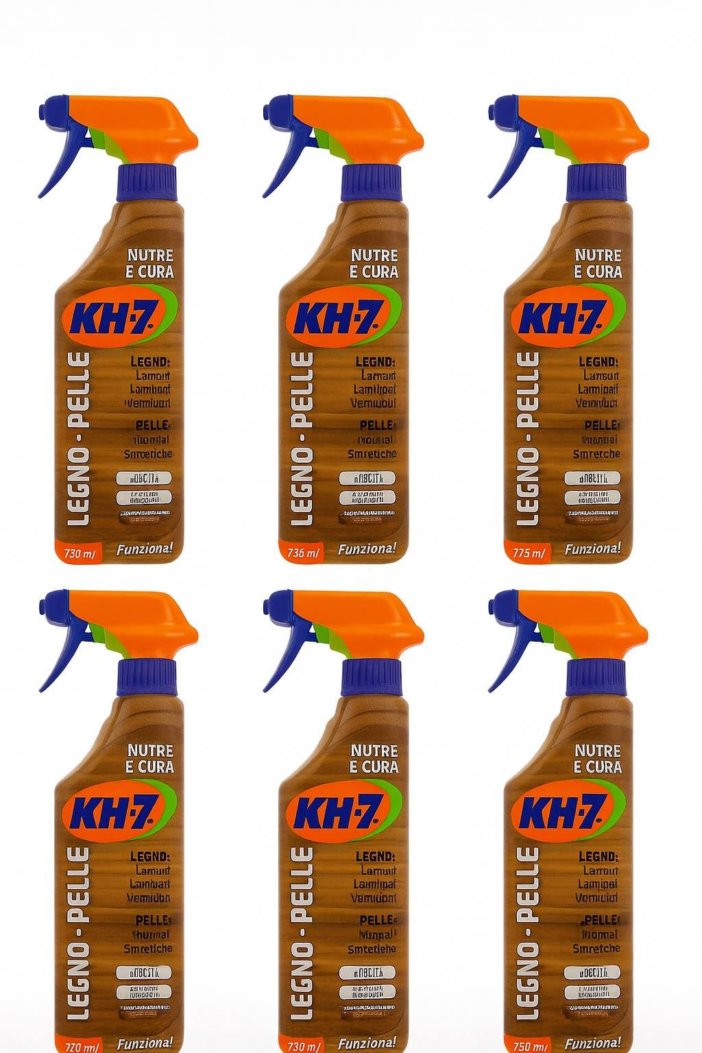Detergente Spray per Legno e Pelle, Pulizia e Cura Superfici, Mobili e Divani, Set da 2 o 6 Flaconi (x6 Confezioni)