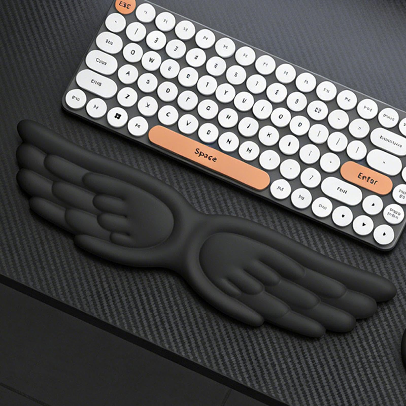 Reposamuñecas para Teclado de Muñeca Almohadilla de Silicona Función Ergonómica Superficie Antideslizante Apto para Oficina Hogar Taller, Negro