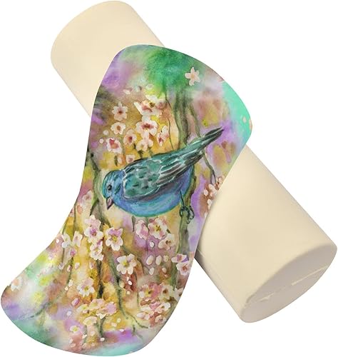Miniatura 4 de Spring Blooming Blue Bird on Branch - Almohada decorativa para el cuello, almohada redonda decorativa para el cuello, almohada redonda decorativa