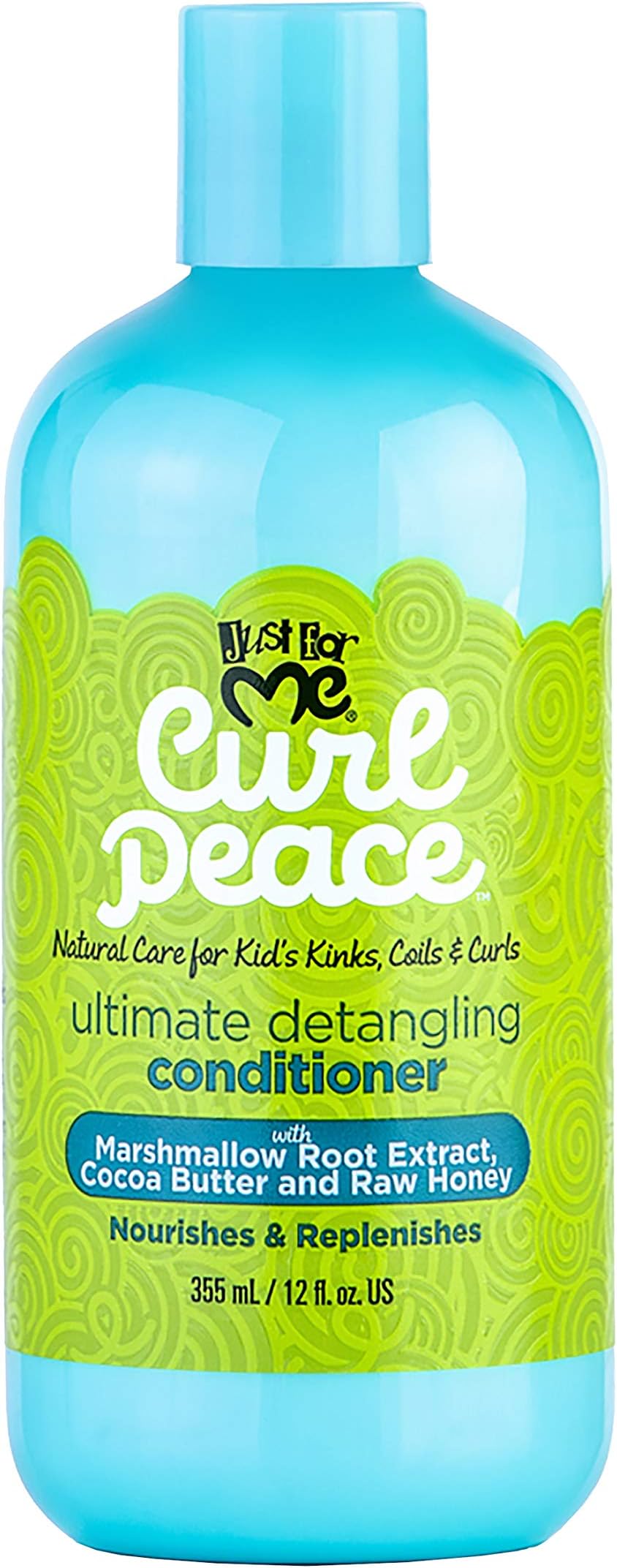 Curl Peace Ultimate Detangling Conditioner - Nourishes & Replenishes, Contains Marshmallow Root Extract, Cocoa Butter & Raw Honey, Sulfate Free, No Animal Testing, 12 oz