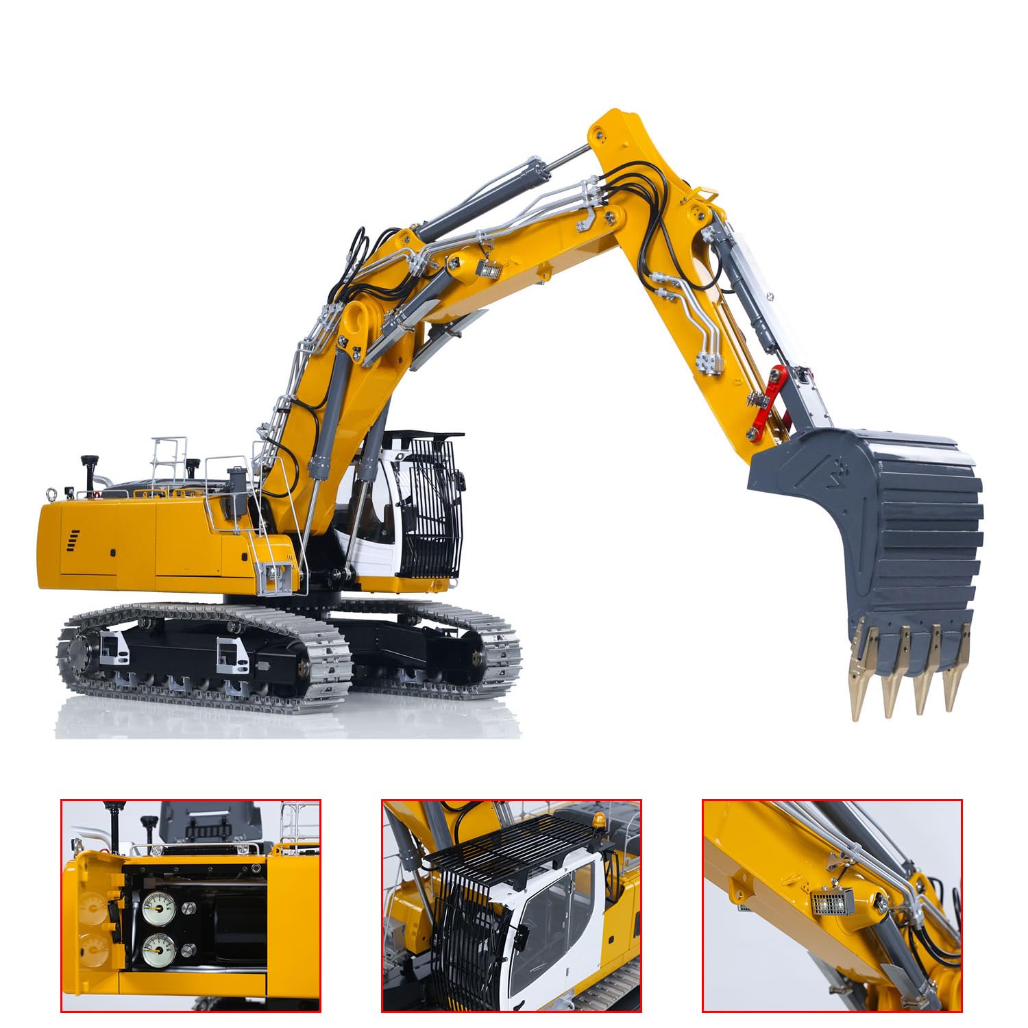 TOUCAN RC HOBBY JDM 1/12 Rc Excavatrice hydraulique peinte assemblée Télécommande Modèle Pompe Tracks Light Radio