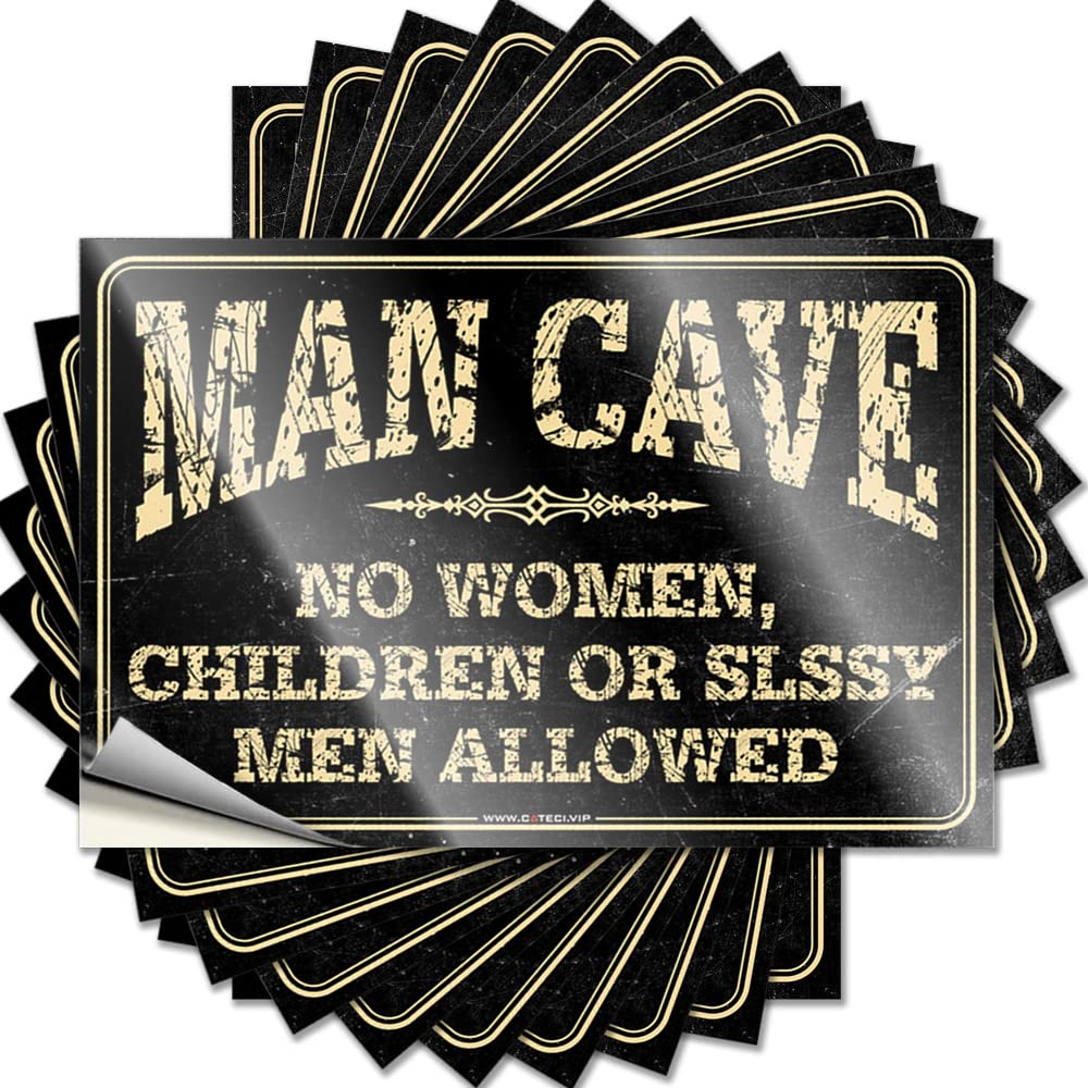 Stickers Home Vinyl Sticker | Man Cave Rules Glitter for Surfing Use(12X18CM)