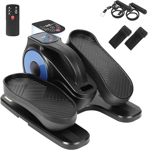 Under Desk Elliptical Machine, Leg Exerciser as Seen on TV for Seniors with 12 Speeds and 12 Modes, Portable Seated Pedal Trainer, Remote Control Elliptical Exerciser for Home Office