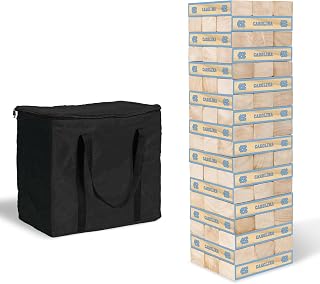 Wild Sports NCAA Giant Stacking Wooden Blocks – Tumbling Tower Classic Family Game Stacks Over 5 ft. High – Great Gift for Any College Football Fan!