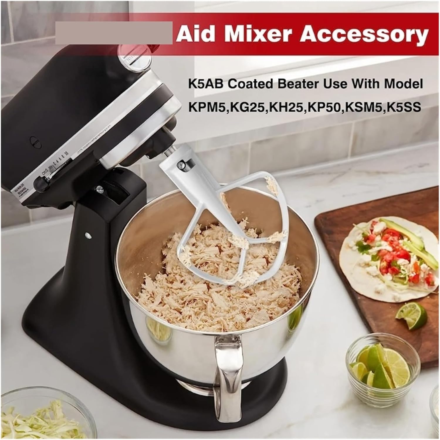 ALturn 54HE Flat Beater for 4.5-5QT Stand Mixer Pasta Attachments ，Compatible for Kneading, Blending