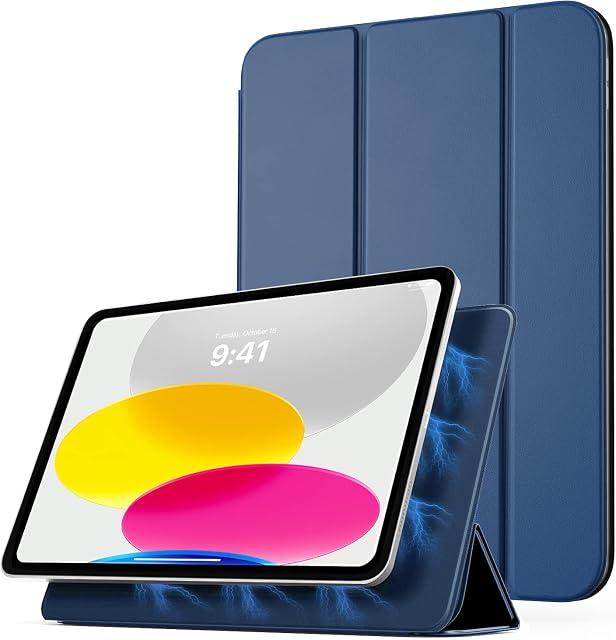 TiMOVO Magnetic Case for iPad 10th Generation 2022, iPad 10.9 inch Case, Slim Smart Folio, Magnetic Rebound Stand Leather Cover Case for iPad 10, Auto Wake/Sleep, Abyss Blue