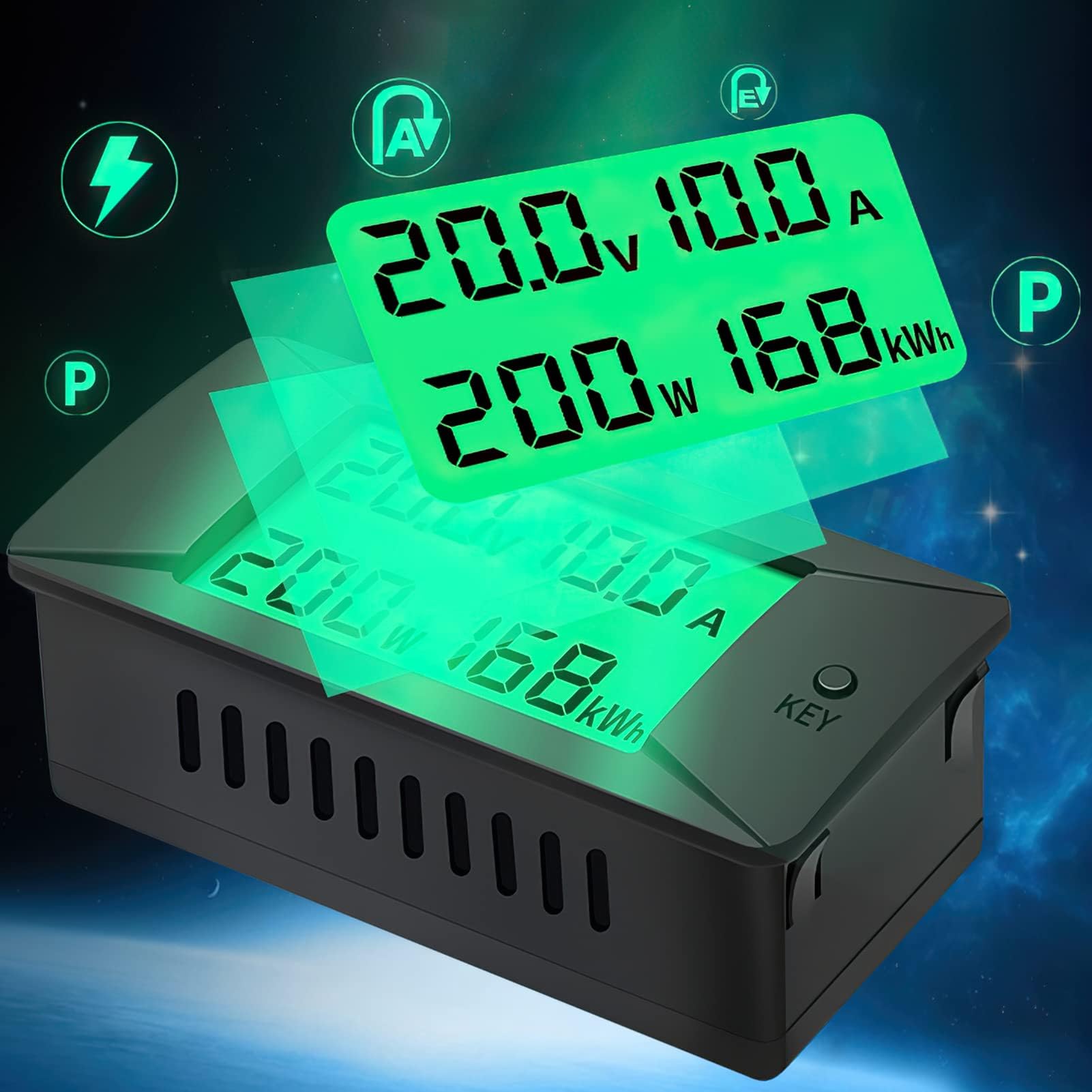 DC 300A Compteur Moniteur de Batterie, PZEM-025 Ampèremètre Voltmètre Numerique, Smart Shunt Puissance Wattmètre Ampéremètre pour batterie Voitures RV Système solaire Protection des circuits (300V)