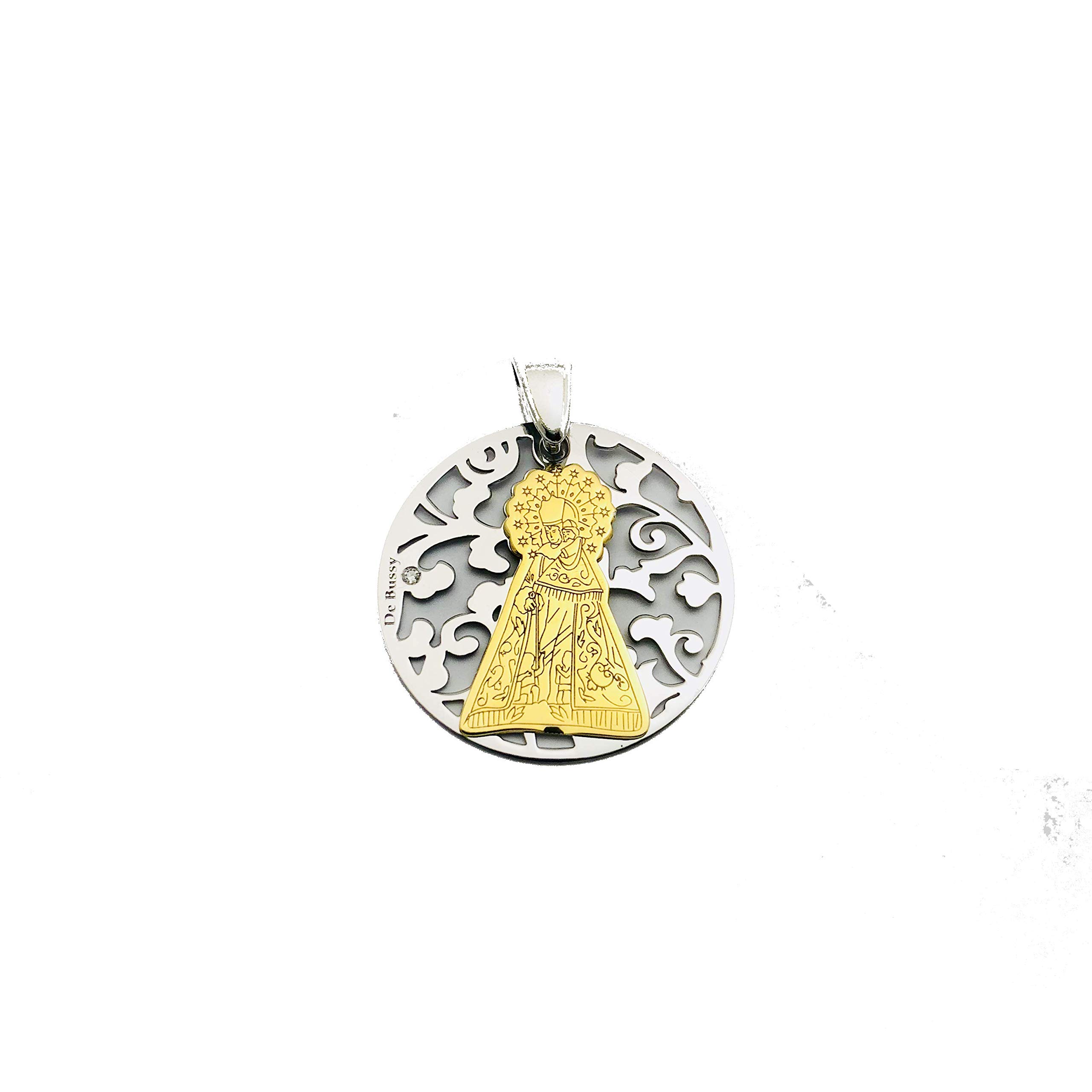 Medalla Virgen de los Desamparados en plata de ley y diamante