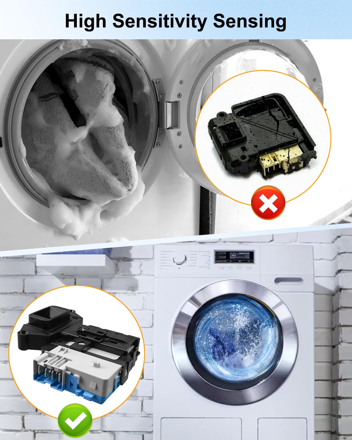 Washer Lid Door Lock Switch Fit for LG WM3470HVA WM1388HW WM2016CW WM2101HW WM2650HWA WM3470HWA Washing Machine Cover Door Lock