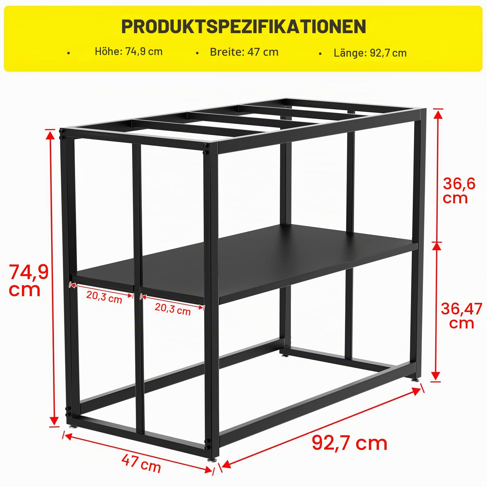 Likeem Aquarium Ständer Metall Aquarium Ständer 40 Gallonen Aquarium Schildkröte Tank 92,7 x 47 x 74,9 cm