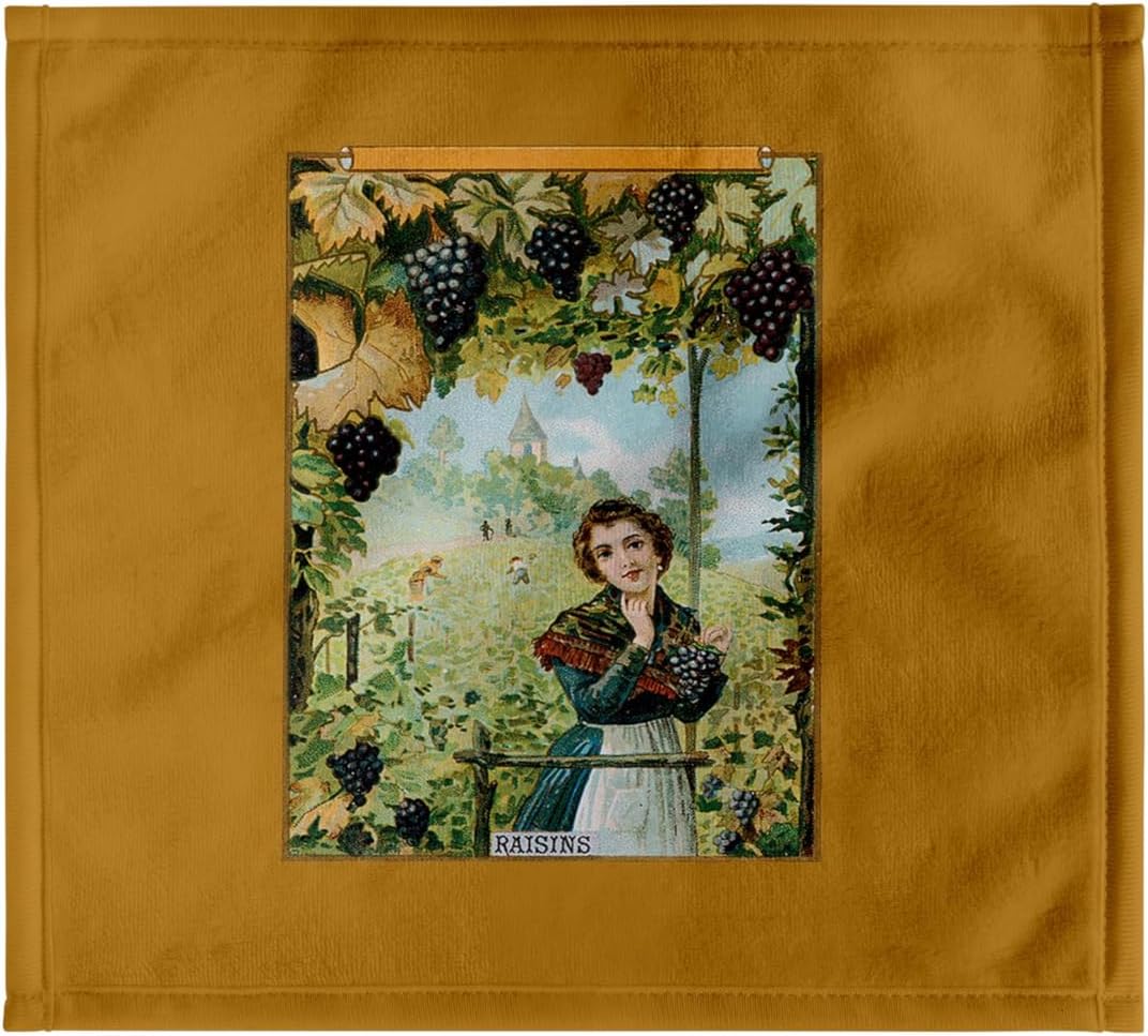 3dRose Woman Picking Grapes that Have Dried into Raisins 22x30 Bath Hand Pool Towel