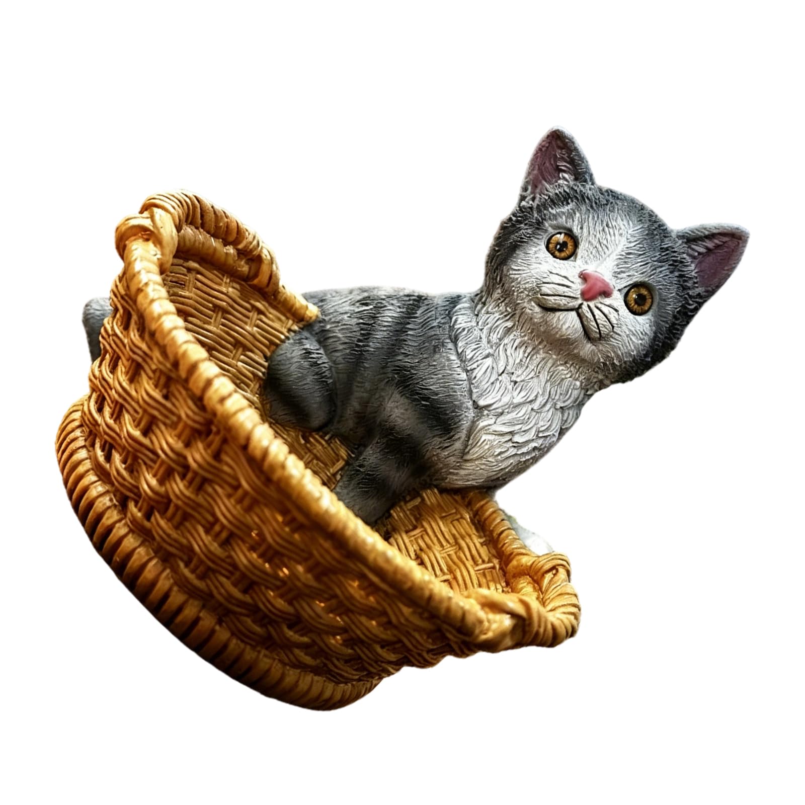 MCAOAL Item Holder Basket with Animal Figurine Accent, Entryway Tabletop Catchall Bowl for and Loose Essentials Animal Figurine Catchall Basket Entryway Tabletop Storage Decorative Coin Holder Bowl