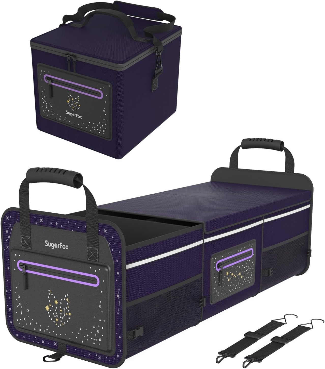 Trunk Organizer, Car Organizer, Foldable for SUV, Car, Includes 26L Ice Pack, Waterproof, 95L, Purple-M004 (X-Large Purple) Thumbnail