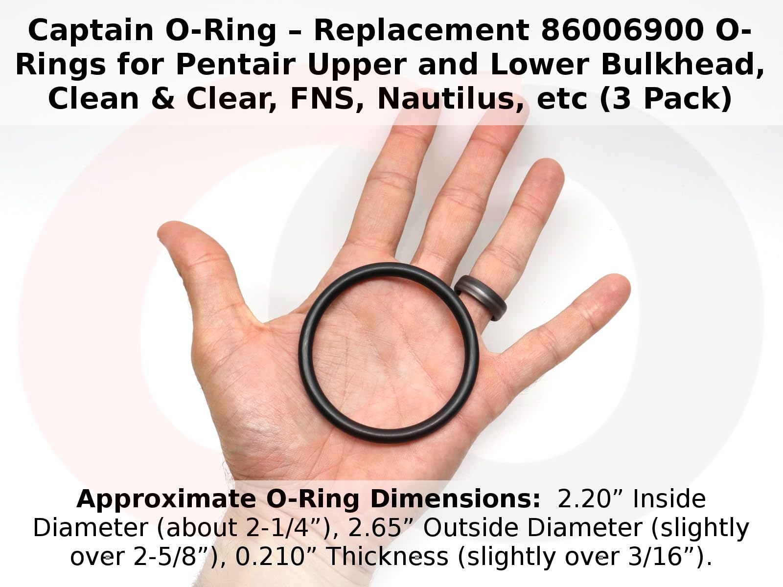 Captain O-Ring – Juntas tóricas de repuesto 86006900/2-331-RPM para mamparo superior e inferior Pentair, Clean & Clear, FNS, Nautilus, etc. (paquete de 3), Caucho sintético