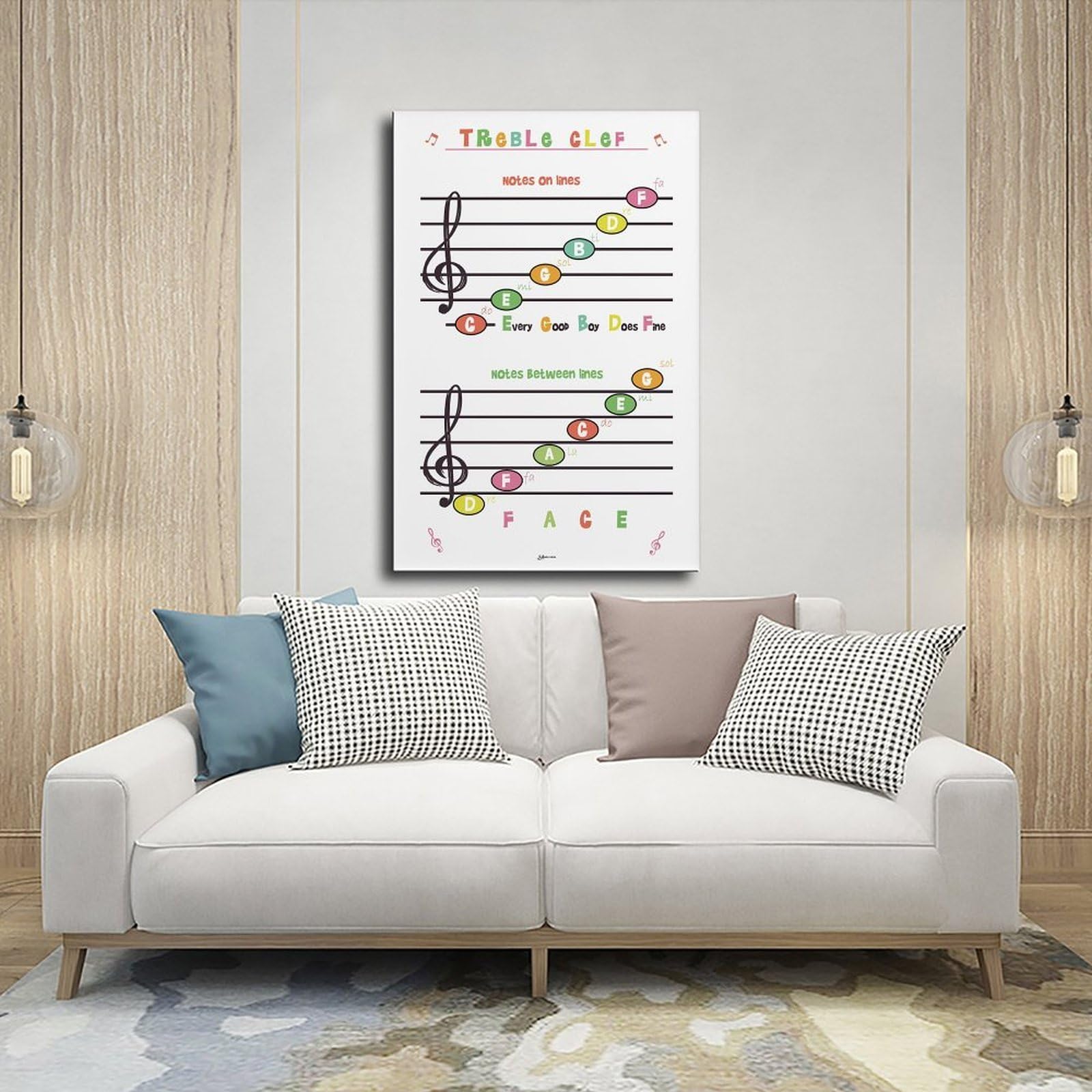 QIENAZIO Stampa artistica da parete su tela con note di apprendista musicale, poster e stampe artistiche per camera da letto e ufficio, 40 x 60 cm