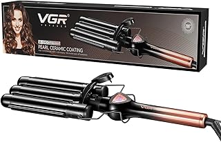 VGR V-590 Professional 4-in-1 Hair Beauty Styler, Ceramic Coating with LED Display, Multiple Temperature Settings 100°C-200°C, Quick 60 Sec Heat-Up, 360° Swivel Cord for Curling, Straightening, Crimping & Styling (Rose Gold)