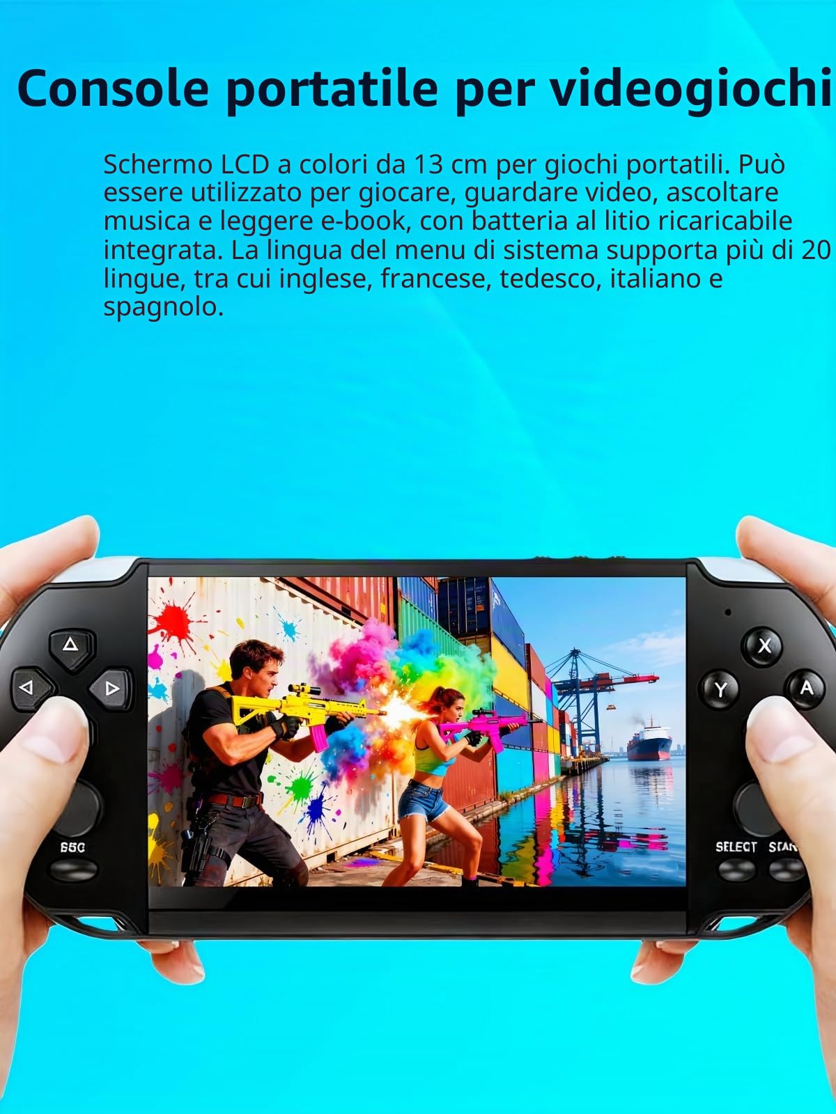 CZT 5,1 Pollici Console per Videogiochi Retrò Giochi Integrati Diversi Emulatori Video Musica E-book Giochi Ortatili Console con uscita TV Lettore MP3/4 Regalo di Compleanno/Natale