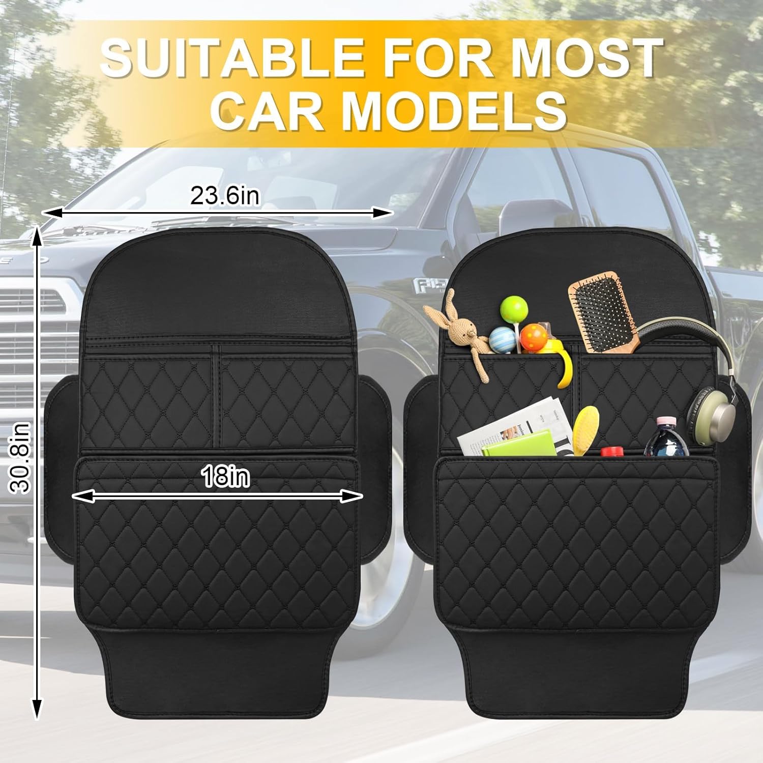 2 Pcs Car Seat Back Protector for Jeep Wrangler Unlimited 4XE 2021-2024 2025, Auto Seat Back Covers Kick Mats Back Seat Protector Backseats Kick Protector for Child