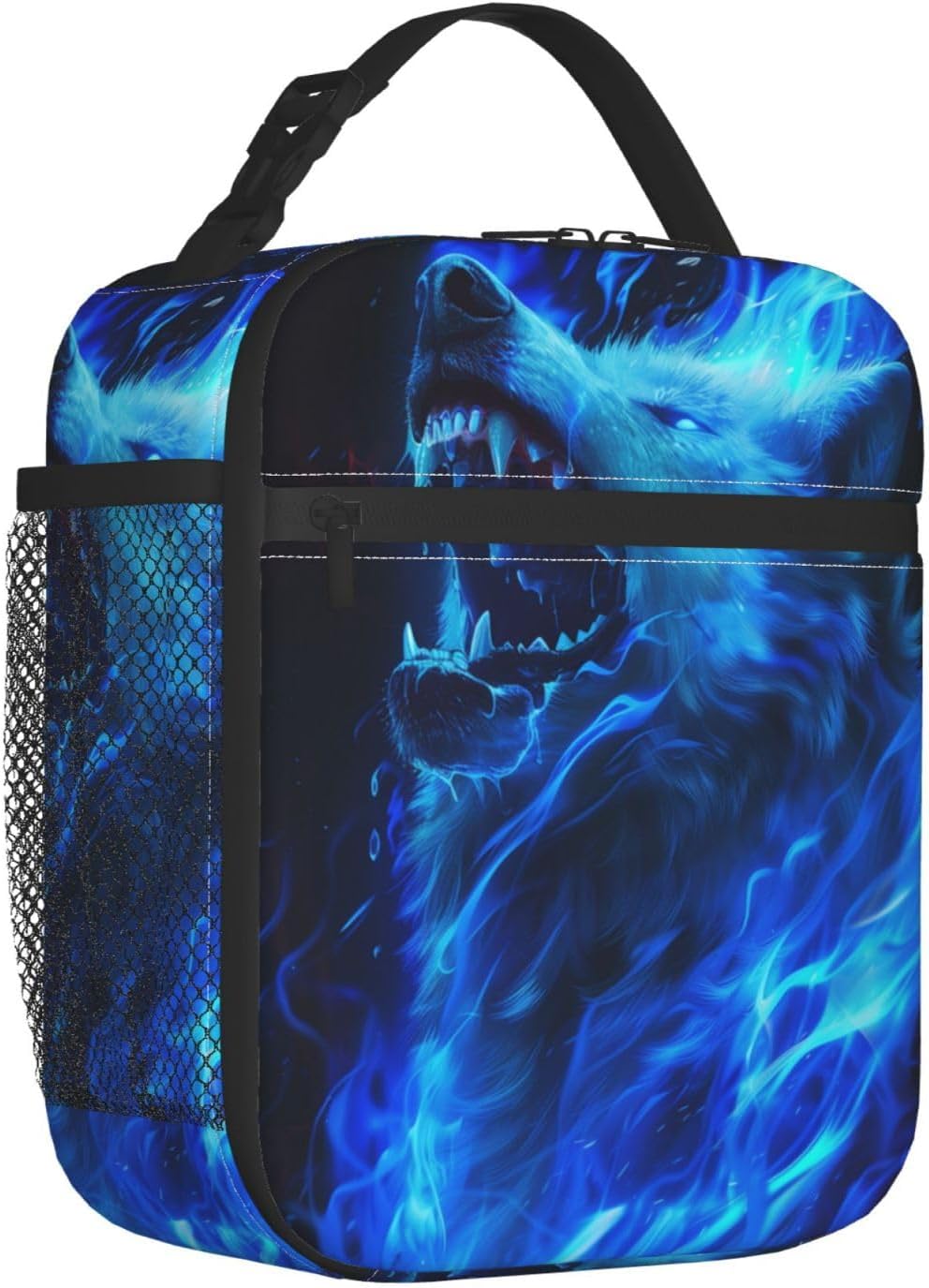 Fantasy Wolf Insulated Lunch Box for Boys Men Animal Lovers,Polyester Reusable Cooler Lunchbox Gifts,Dreamy Wildlife Leakproof Lunchbag for Work,Picnic,Travel,Hiking,Fishing,Camping