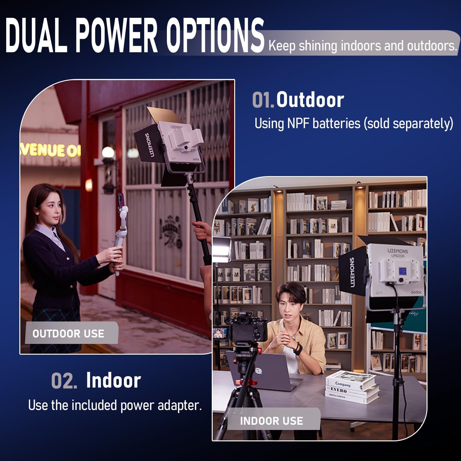 Godox LP400 RGB LED Panel Video Light Kit with App Control&Stand/Bag, 2 Pack 36W Studio Lights with 1800K-10000K/CRI 96+/TLCI 96+/14 FX Modes for Game Streaming YouTube Photography (2 Pack)