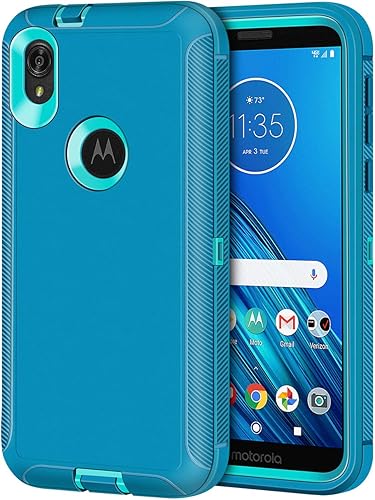 Jelanry Funda para Motorola Moto E6, a prueba de golpes, antipolvo, protección resistente, antiarañazos, doble capa, híbrida, para Motorola Moto E6