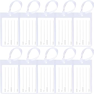 10 Pack Luggage Tags for Suitcases, Airplane Travel Essentials for Flying, International Travel Must Haves, and Luggage Accessories by Sodsay
