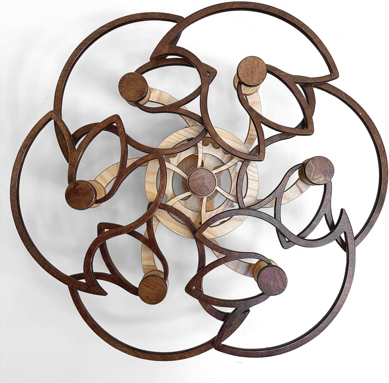 Mindsight Moving Kinetic Wall Art - Wind up to power peaceful motion (no battery) - Calming Wall Décor for Living Room, Office, Bedroom, Kitchen - Hand Crafted Wood - Wander, Walnut Brown Mindsight Moving Kinetic Wall Art - Wind up to power peaceful motion (no battery) - Calming Wall Décor for Living Room, Office, Bedroom, Kitchen - Hand Crafted Wood - Wander, Walnut Brown