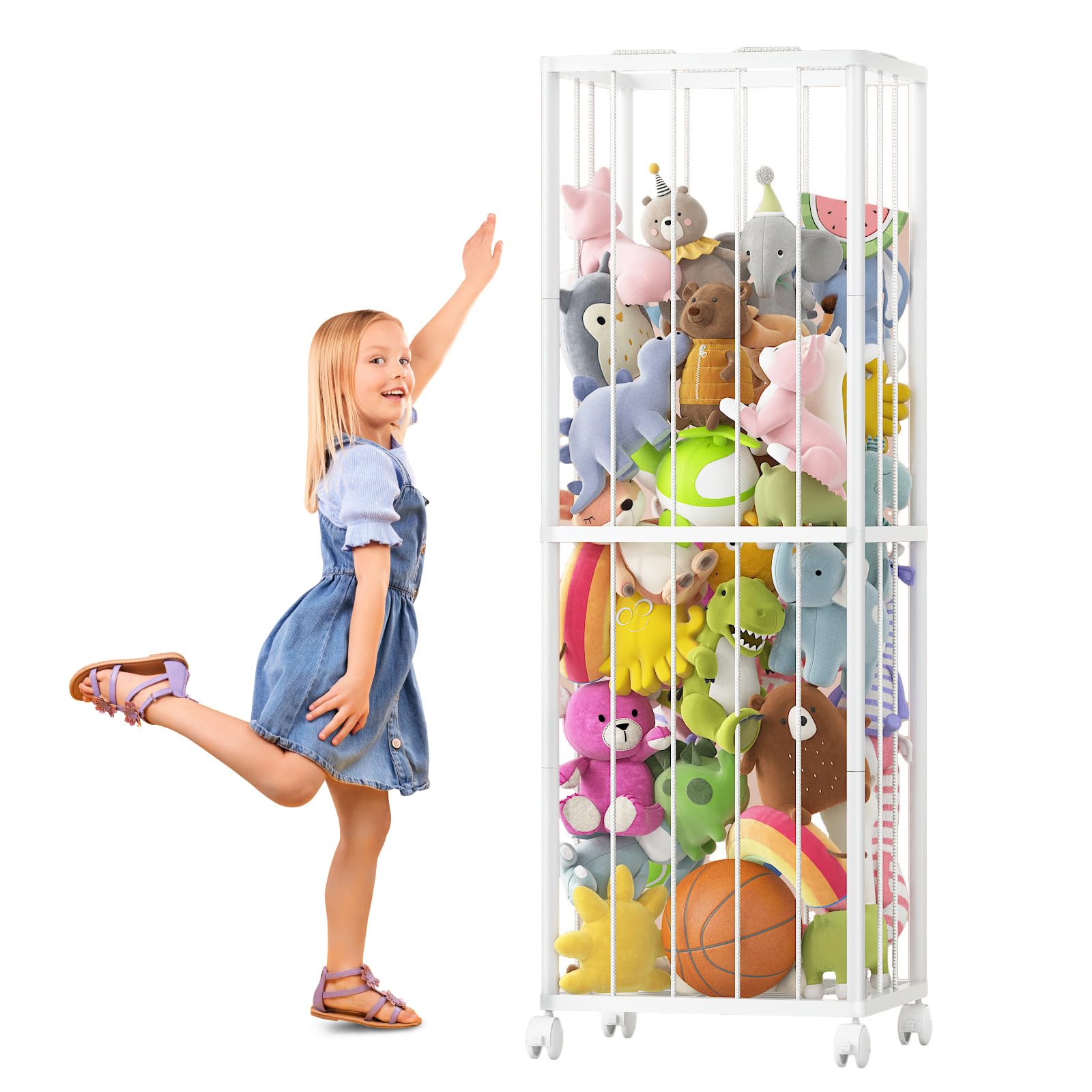 Rangement peluche filet elastique grand organiseur jouets