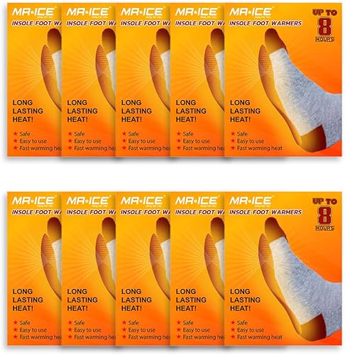 Miniatura 22 de MR.ICE - Calentadores de pies, de plantillas y corporales, desechables, con parte trasera adhesiva, parche de calefacción que se activa por aire