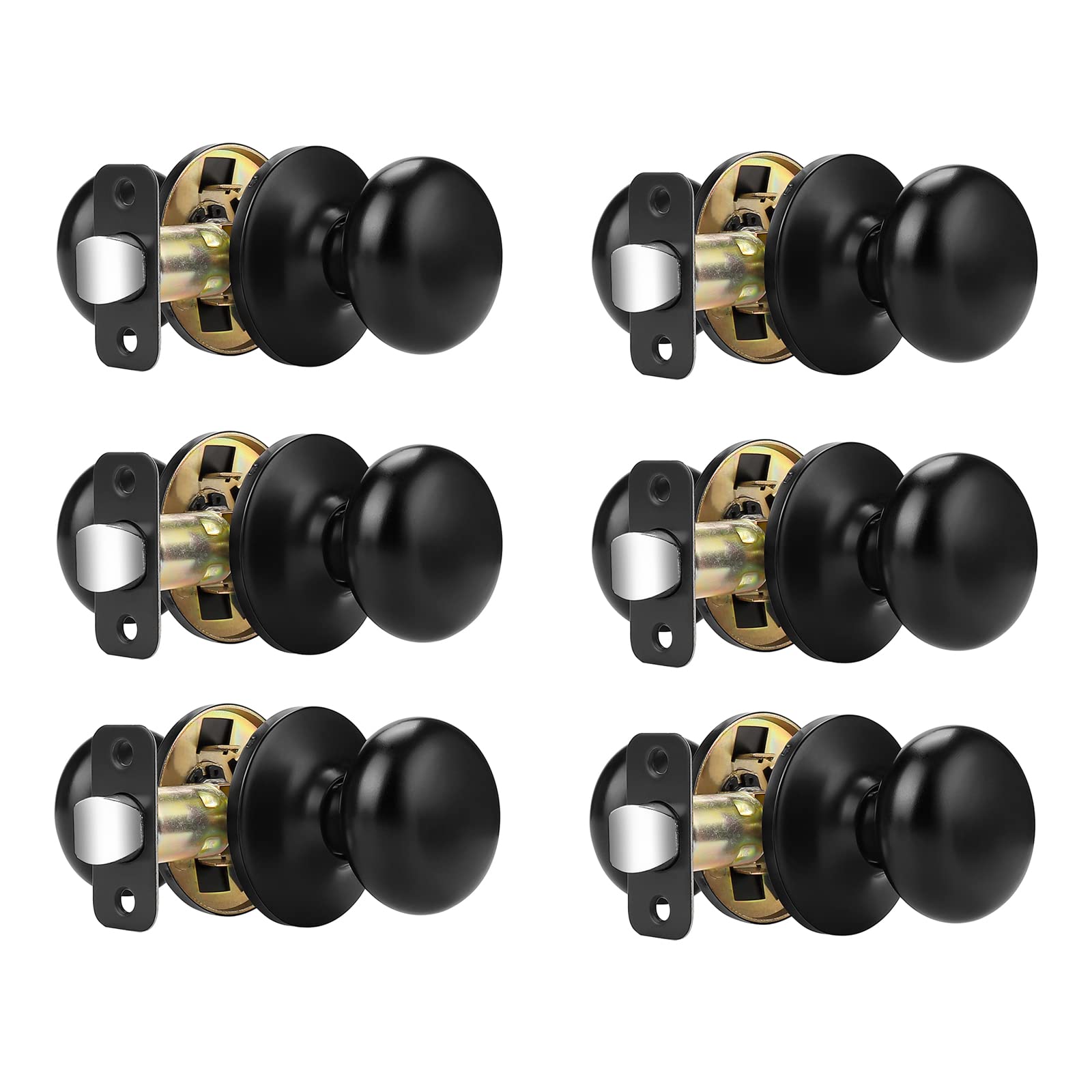 Boutons de porte d'intérieur robustes Probrico en finition noire mate premium