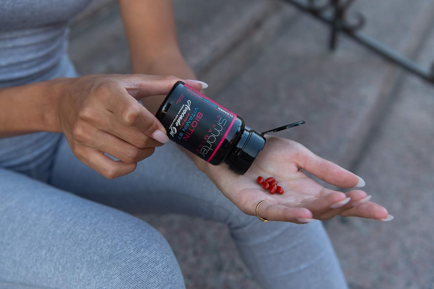 (2 Pack) Smarter Biotin 5000mcg in Avocado Oil, Vitamin B7, Hair, Skin & Nail Support, Non-GMO, 90 Mini Liquid Softgels, No Soy : Health & Household