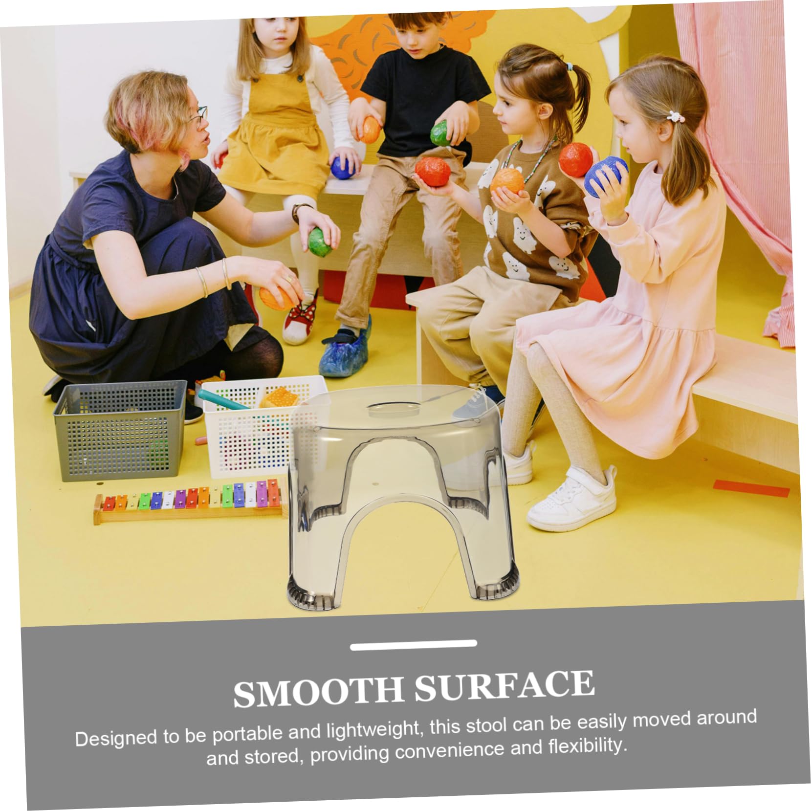 FOMIYES Bathroom Footstool Nonslip Step Stool Compact Footstool for Home Multi-use Stool Anti-Skid Pad