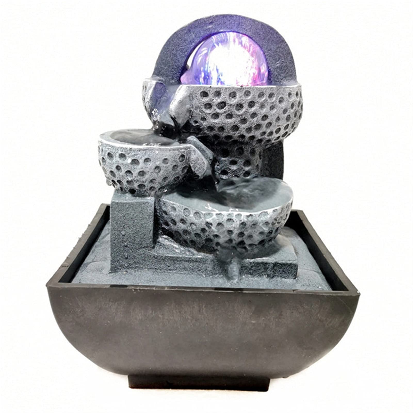 Fuente de mesa para interiores con bola LED y cascada decorativa Feng Shui