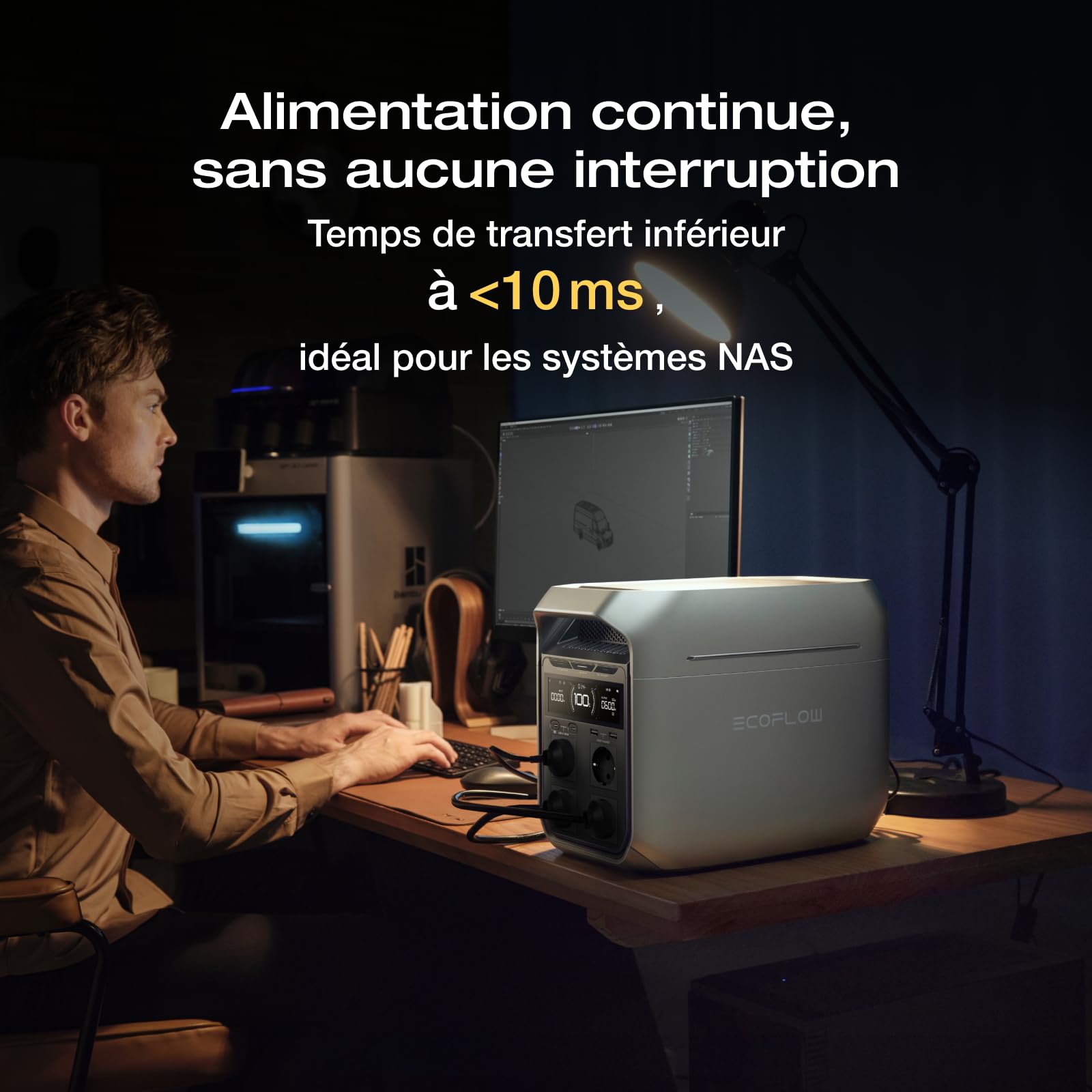 Station électrique portable EF EcoFlow DELTA 3 Plus,1024 Wh de capacité, batterie LFP, charge en 56 min, seuls quelques petits défauts dans l'emballage, le produit n'a pas été utilisé (Reconditionné) | Batterie LFP, Charge 56 min, seuls quelques petits dé
