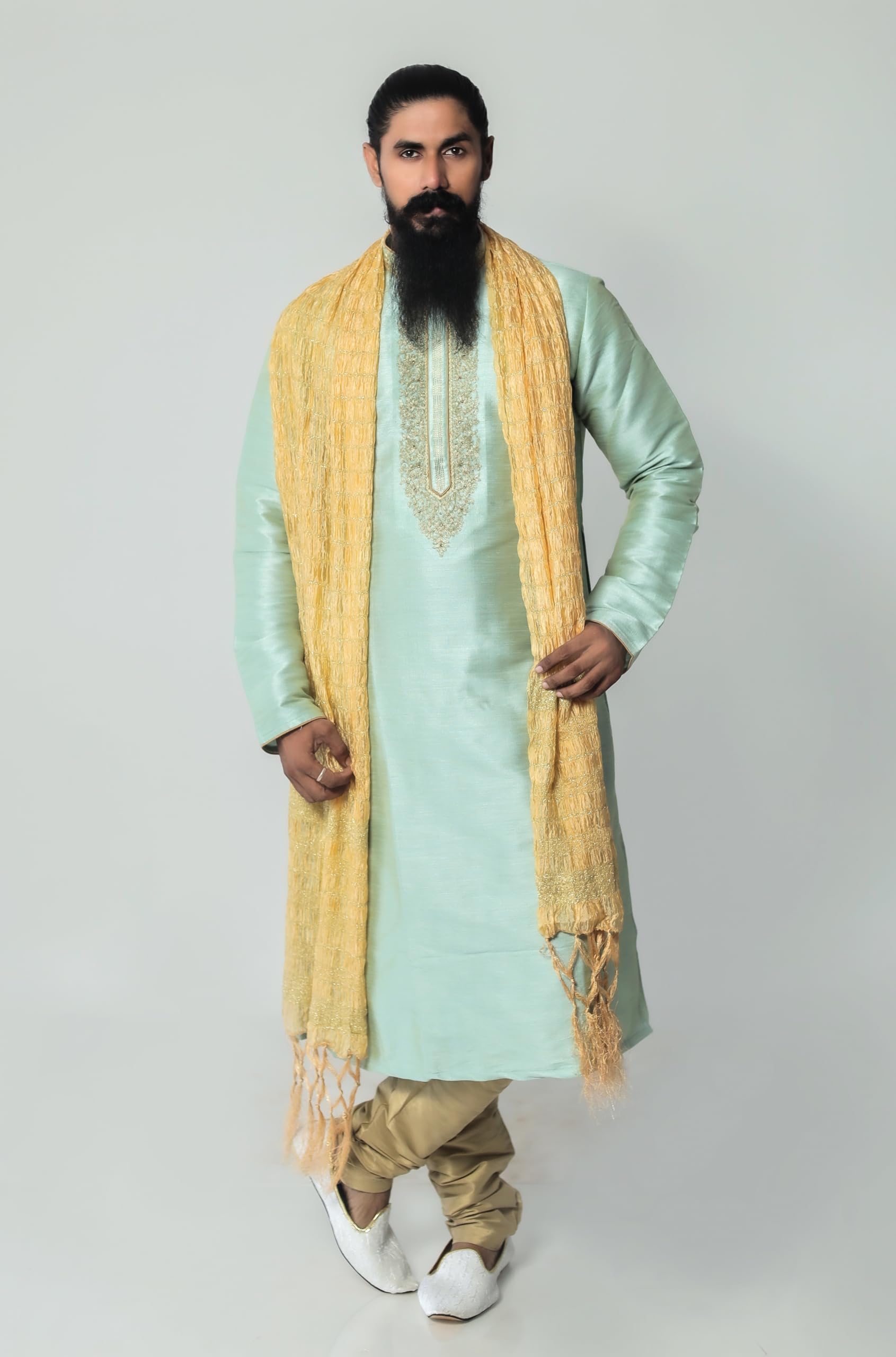 Indian Traditional Kurta Sherwani Dupatta Shawl Scarf For Men (Only Dupatta)