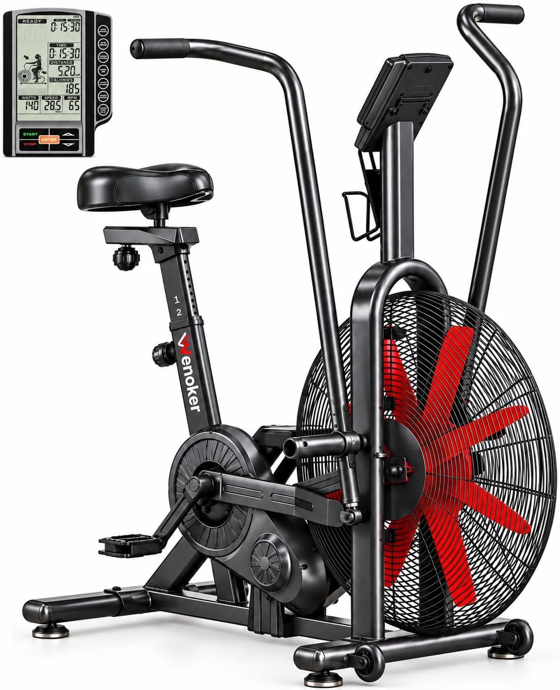 Wenoker Air-Resistance Exercise Bike, Air Bike, Stationary Fan Bike | Fast Fat Burning, C…