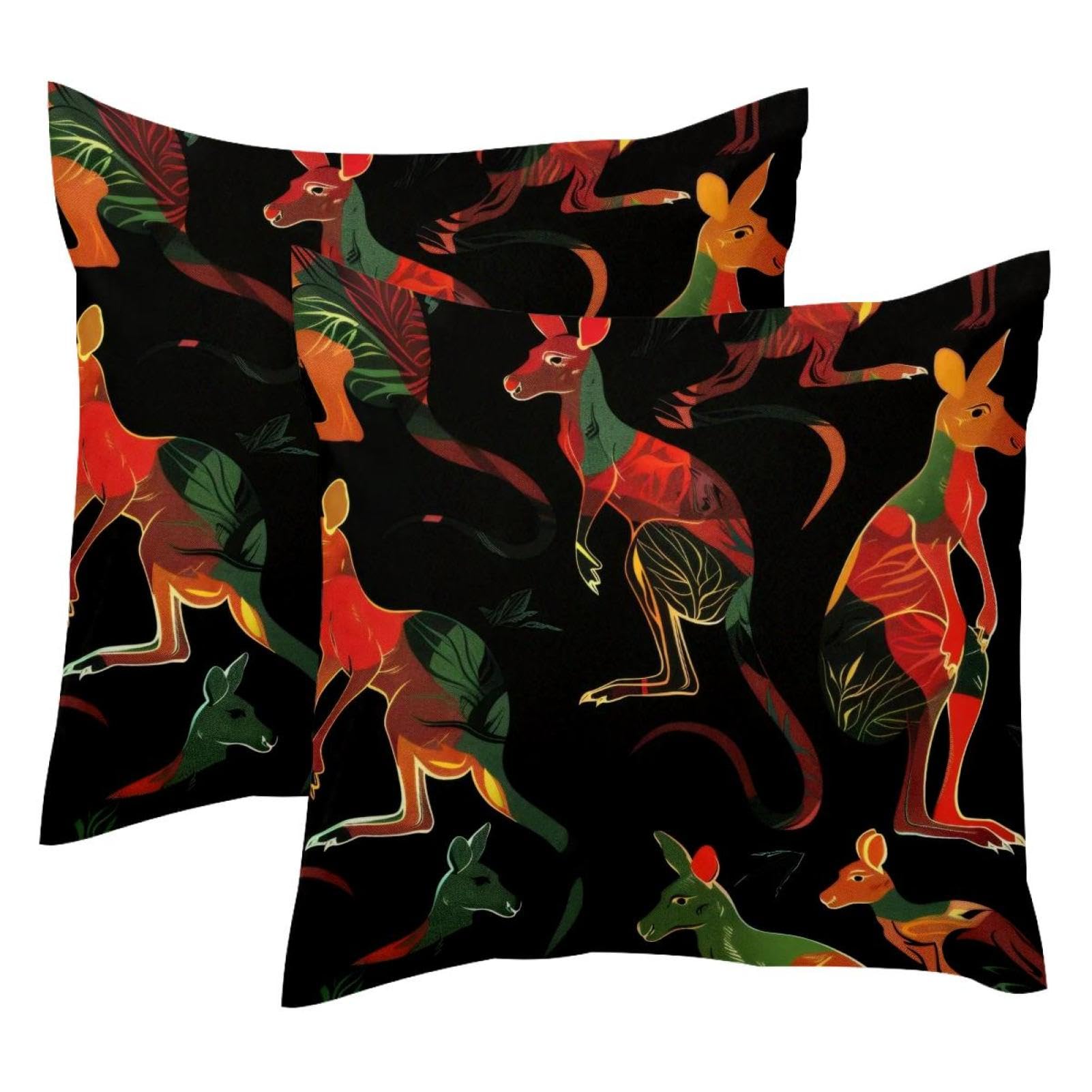 Housses de coussin en velours motif feuilles 50x50 cm lot de 2 double face