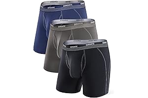 Eleven by Venus Williams Men's 3-Pack Long Performance Boxer Briefs With Leg Separators